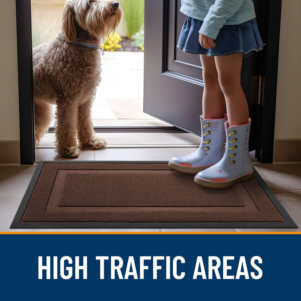OLANLY Front Door Mat displayed with home accessories