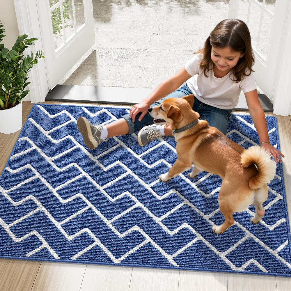 OLANLY Front Door Mat during outdoor use