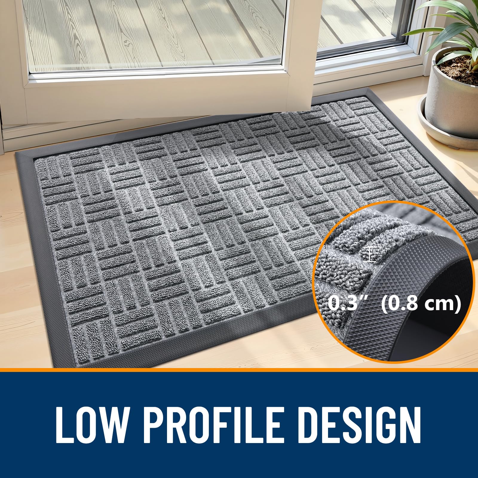 OLANLY Front Door Mat easy-care maintenance demonstration