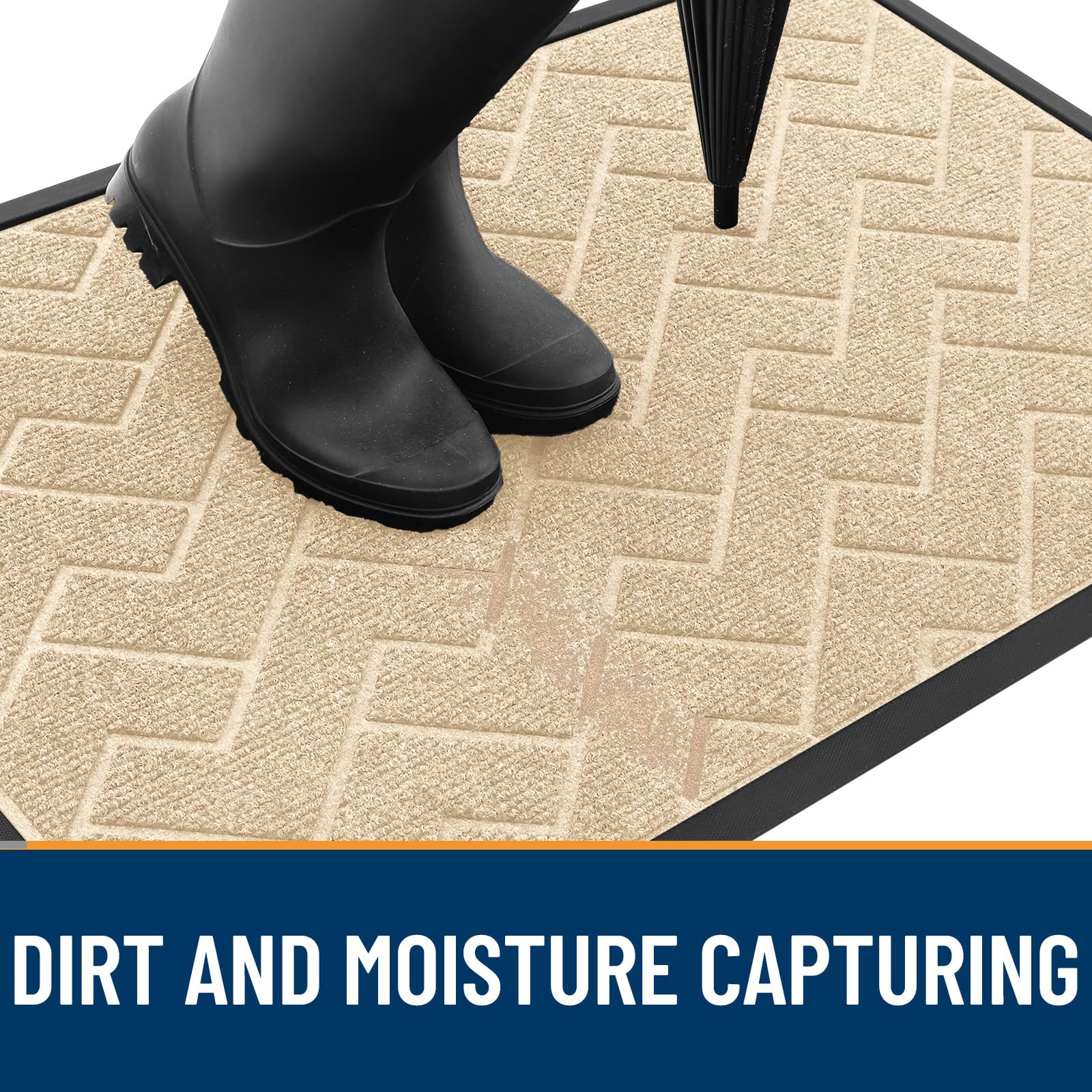 OLANLY Front Door Mat easy cleaning demonstration