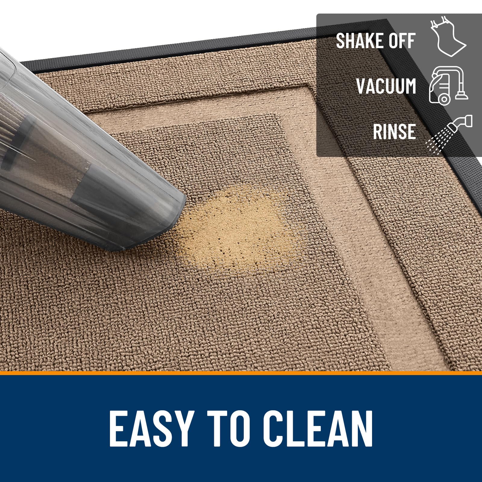 OLANLY Front Door Mat easy to clean with a garden hose