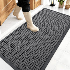 OLANLY Front Door Mat Grey 47x23 front view