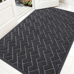 OLANLY Front Door Mat Grey 59" x 34" front view