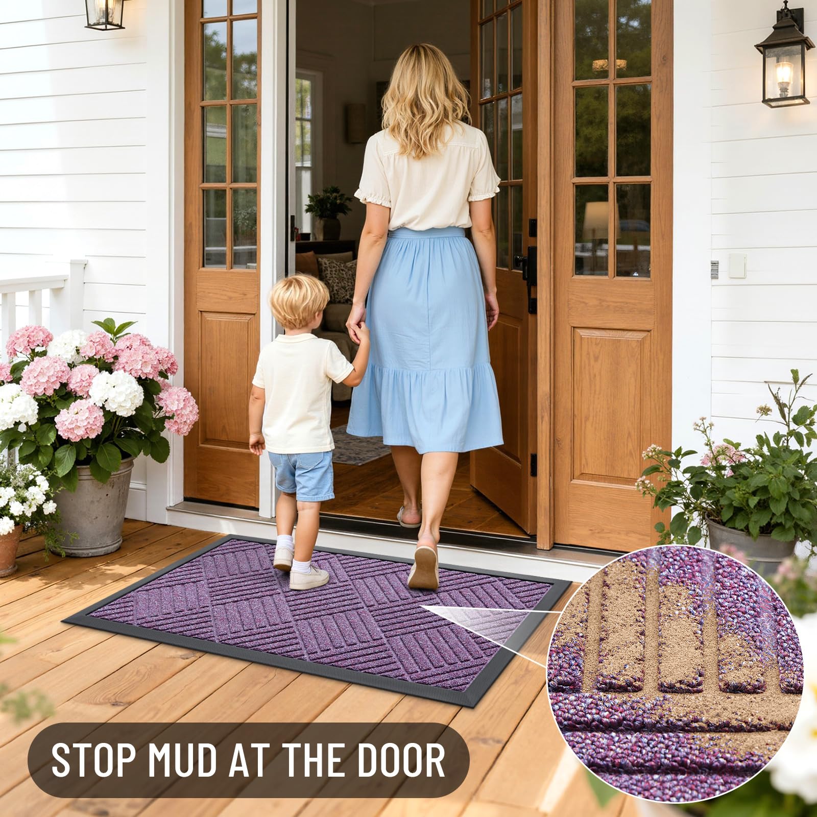 OLANLY Front Door Mat in a kitchen entryway