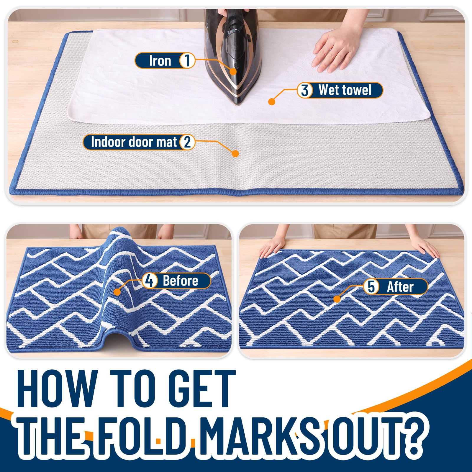 OLANLY Front Door Mat in kitchen setting