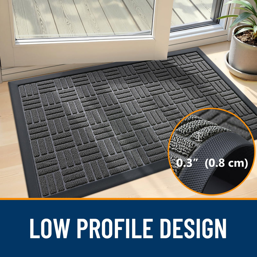 OLANLY Front Door Mat in outdoor patio setting