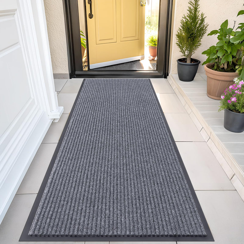 OLANLY Front Door Mat light gray 47x23 inches front view