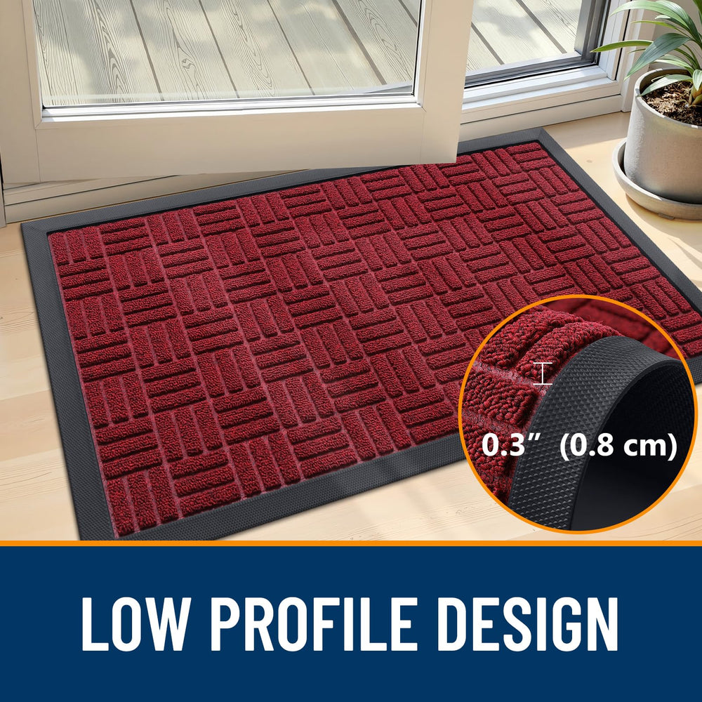 OLANLY Front Door Mat low-profile design in entryway