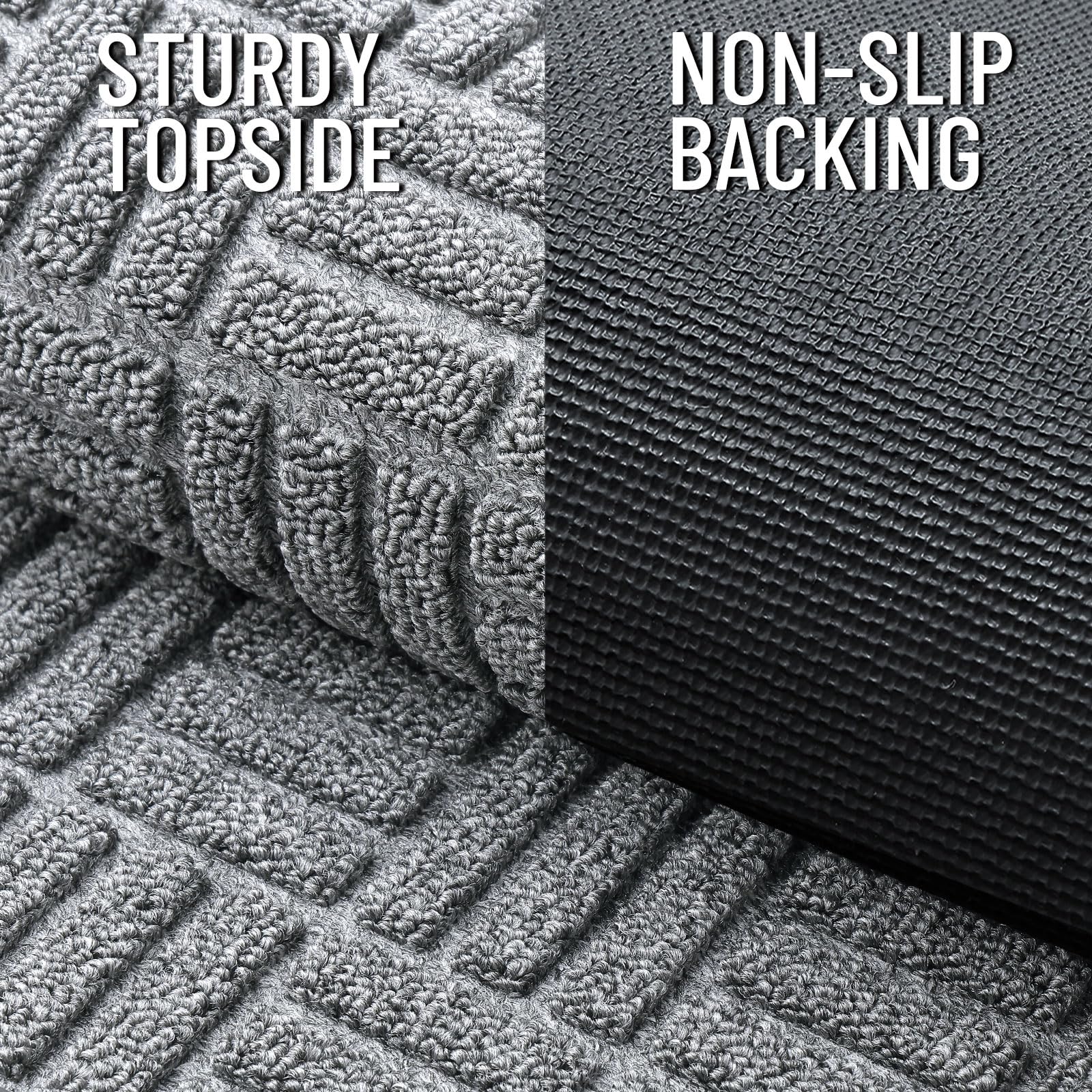 OLANLY Front Door Mat low-profile design side view