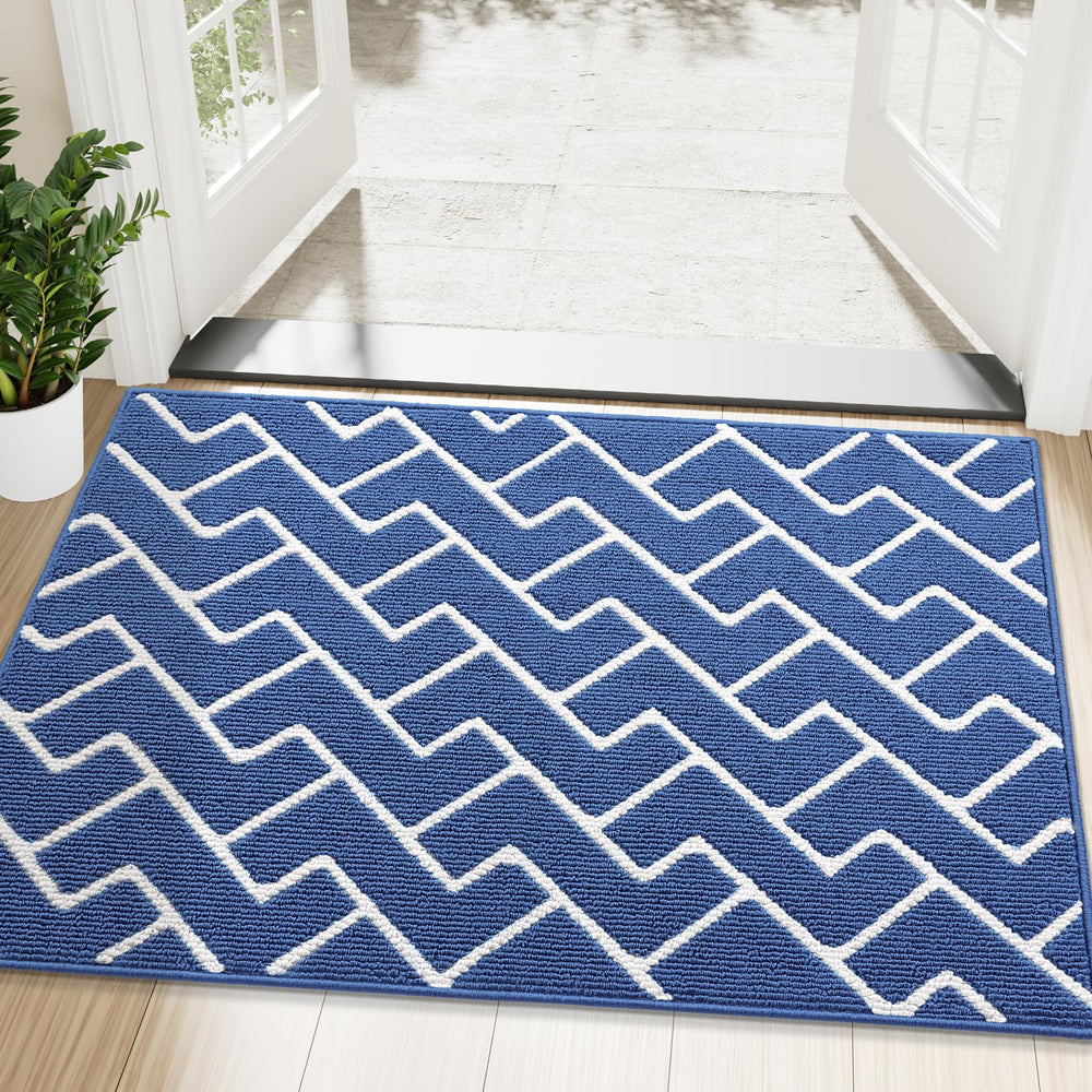 OLANLY Front Door Mat navy colour front view