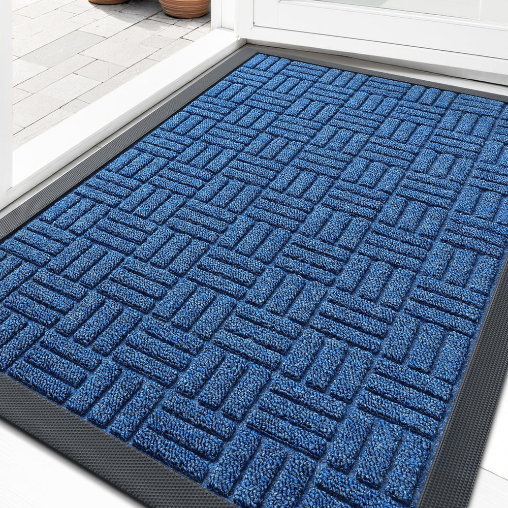 OLANLY Front Door Mat Ocean Blue front view