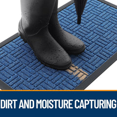 OLANLY Front Door Mat Ocean Blue side view