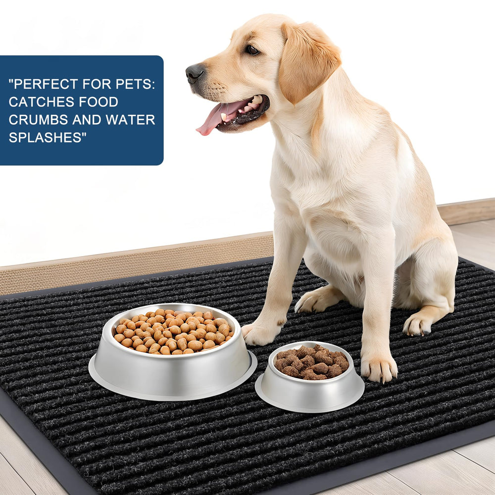 OLANLY Front Door Mat off-black rolled up for storage
