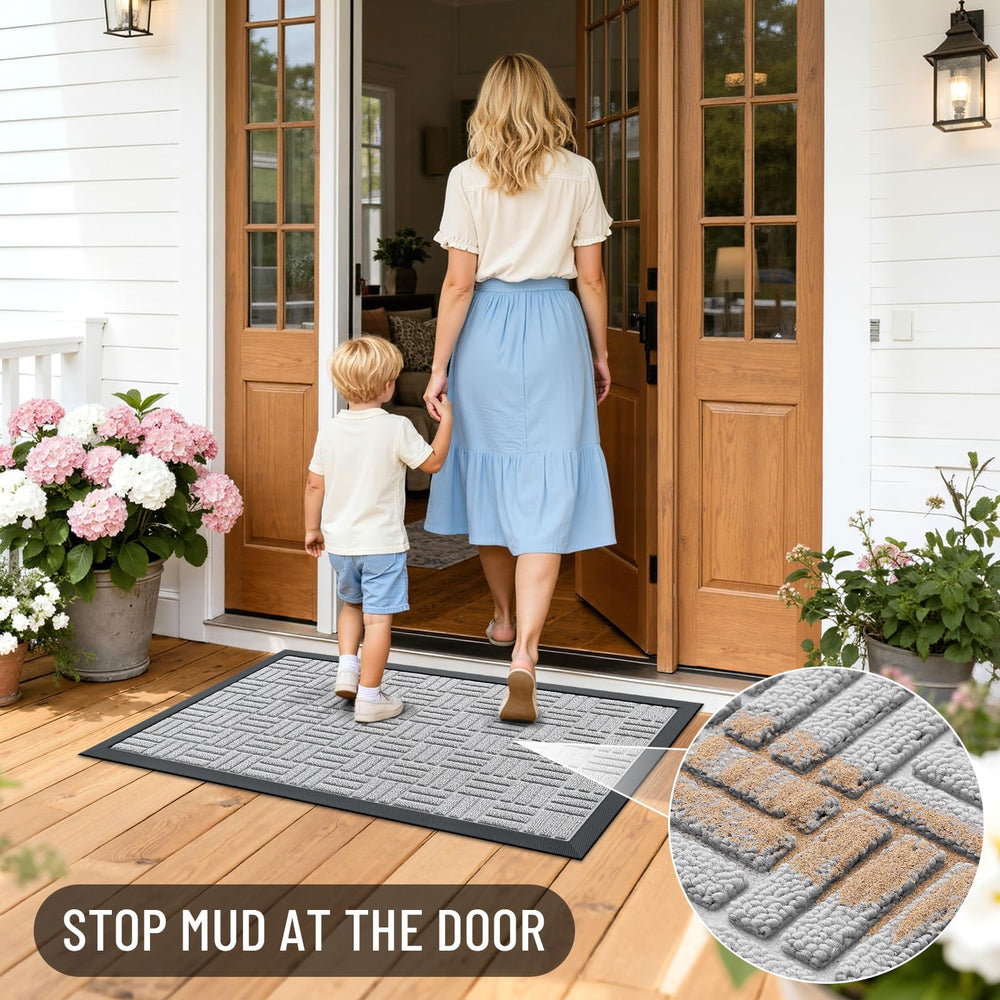 OLANLY Front Door Mat packaging and dimensions