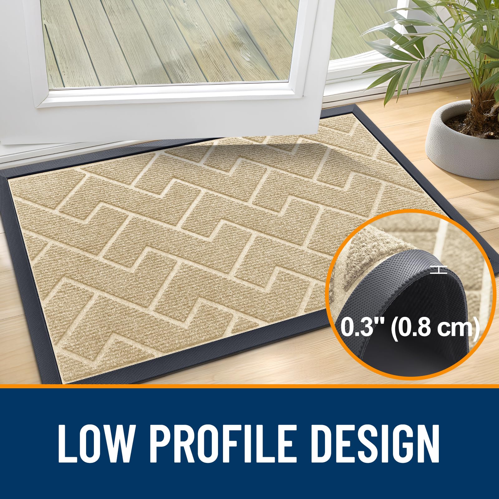 OLANLY Front Door Mat placed at a home entrance
