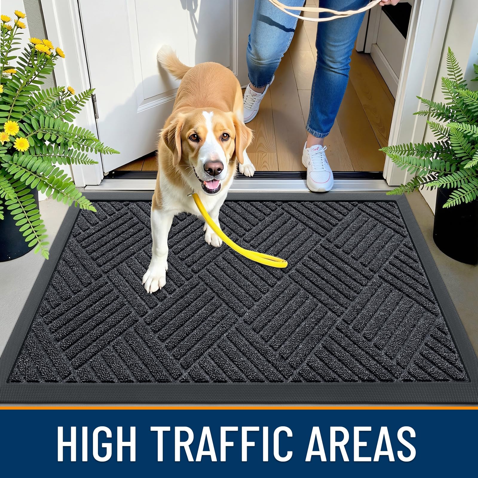 OLANLY Front Door Mat rinsed clean with water