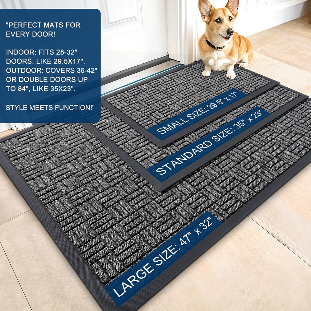 OLANLY Front Door Mat showcasing dirt capture surface