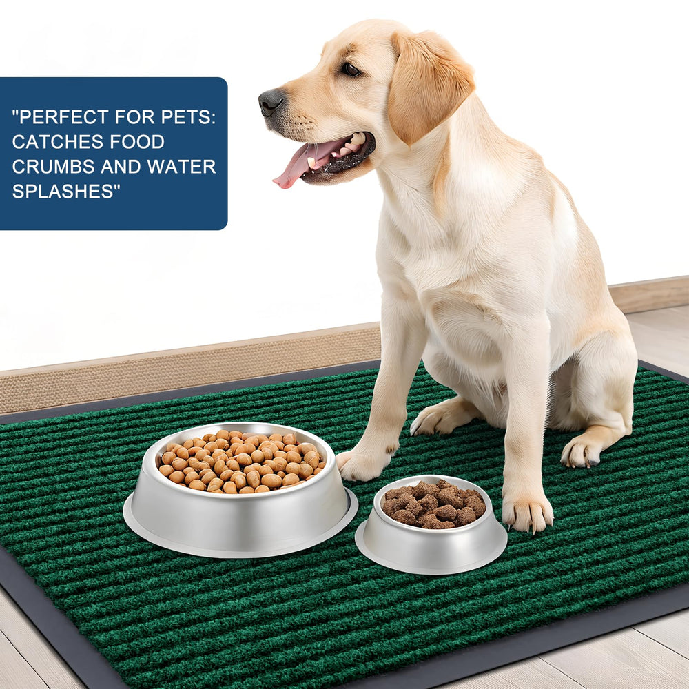 OLANLY Front Door Mat showing cleaning process