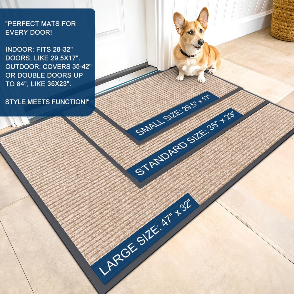 OLANLY Front Door Mat showing modern stripe pattern