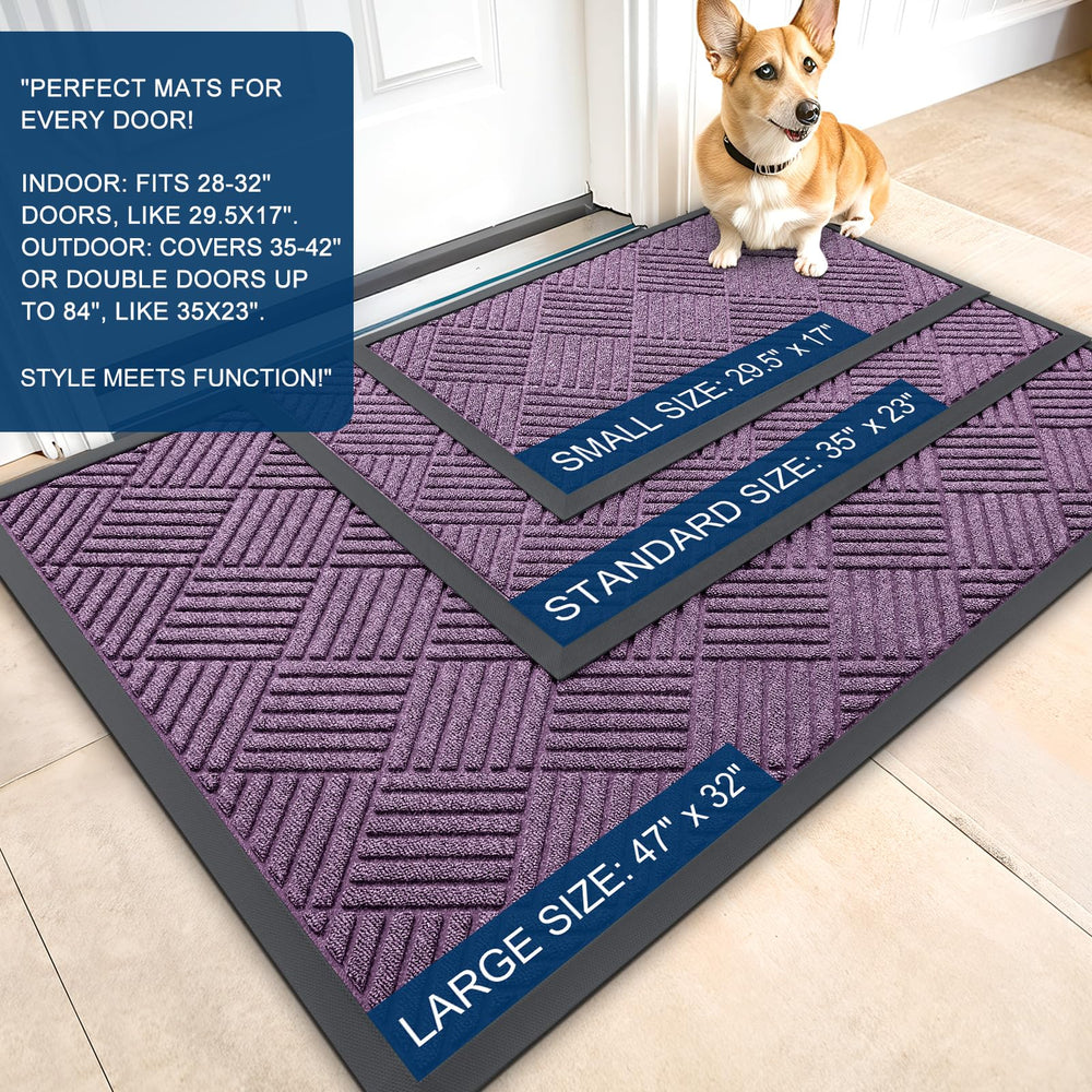OLANLY Front Door Mat showing rubber backing