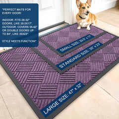 OLANLY Front Door Mat showing rubber backing