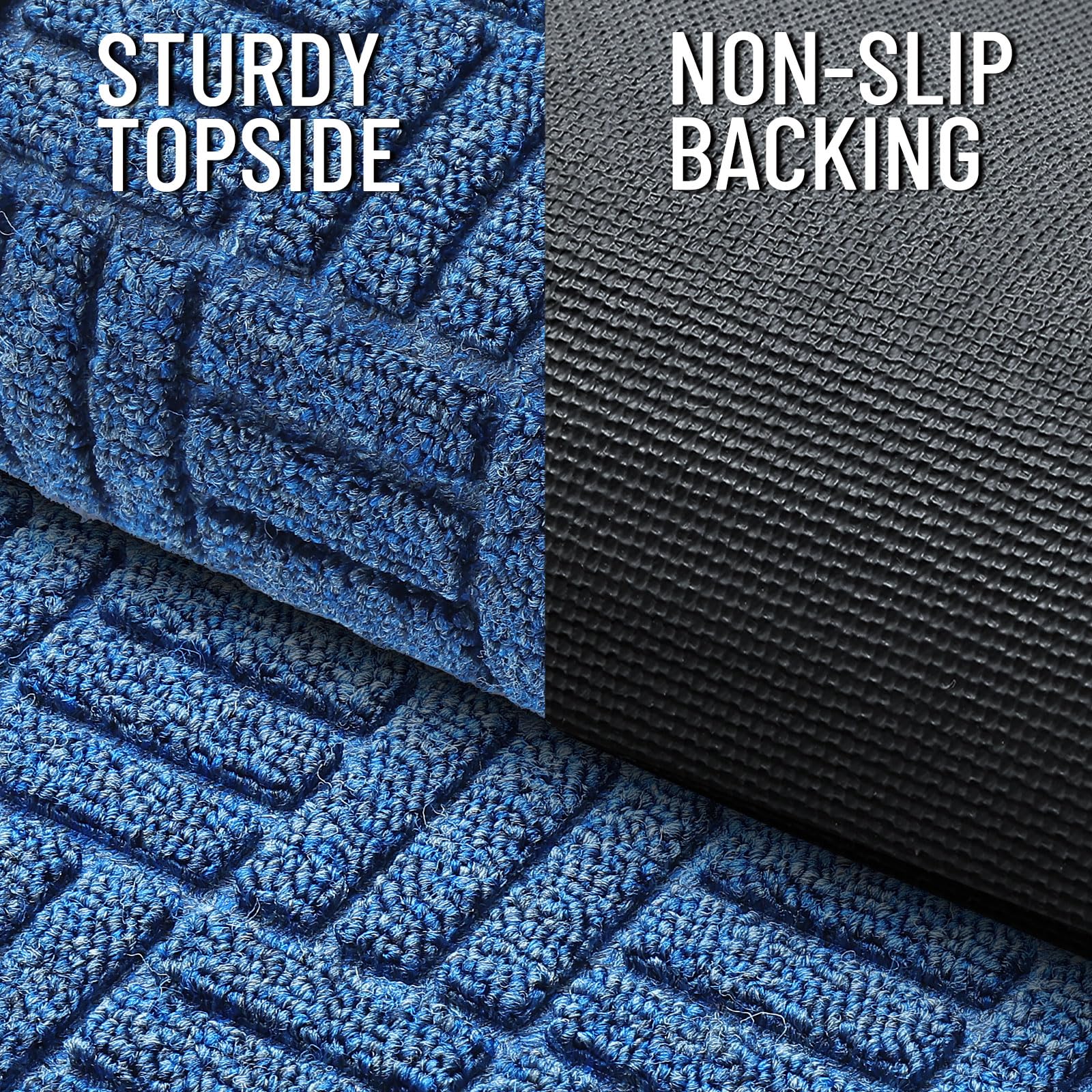 OLANLY Front Door Mat showing rubber backing