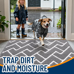 OLANLY Front Door Mat side view showing low-profile design