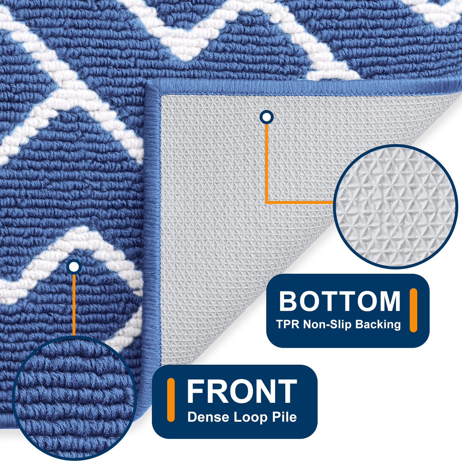 OLANLY Front Door Mat side view showing low-profile design