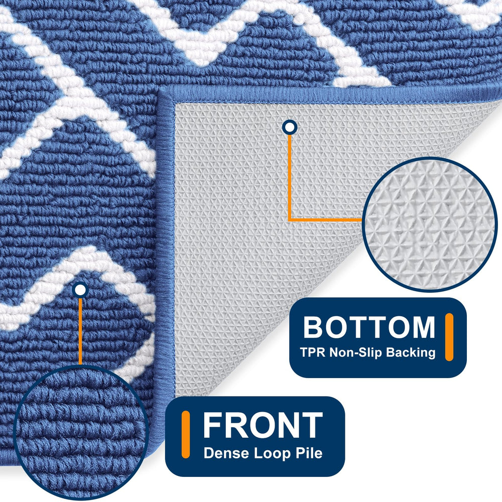 OLANLY Front Door Mat side view showing low-profile design