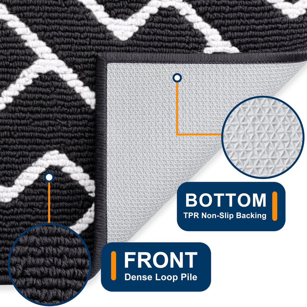 OLANLY Front Door Mat textured TPR rubber backing