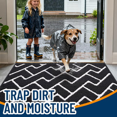 OLANLY Front Door Mat with geometric pattern detail