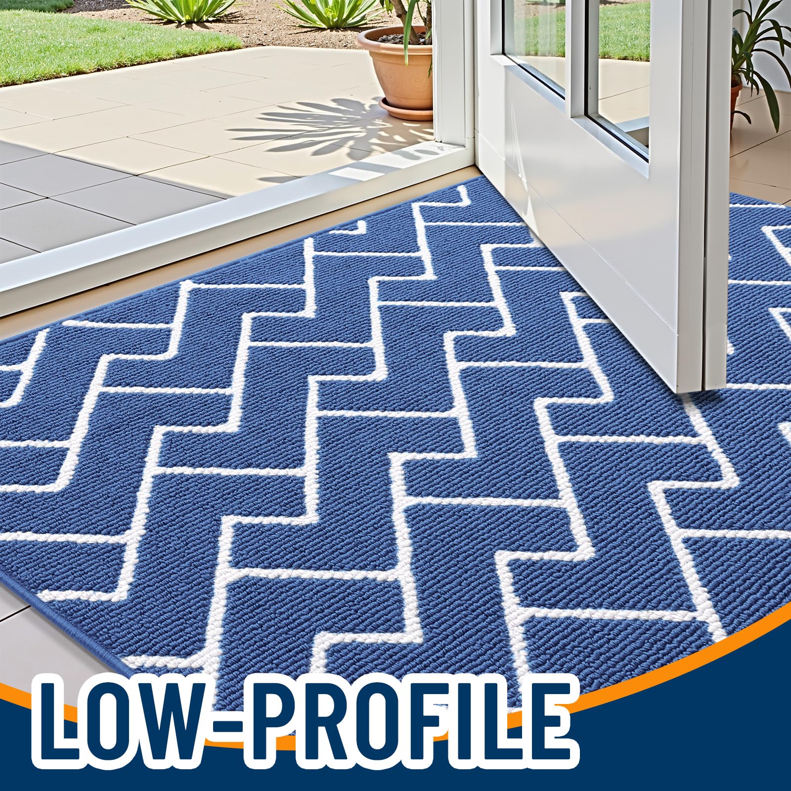 OLANLY Front Door Mat with textured rubber backing