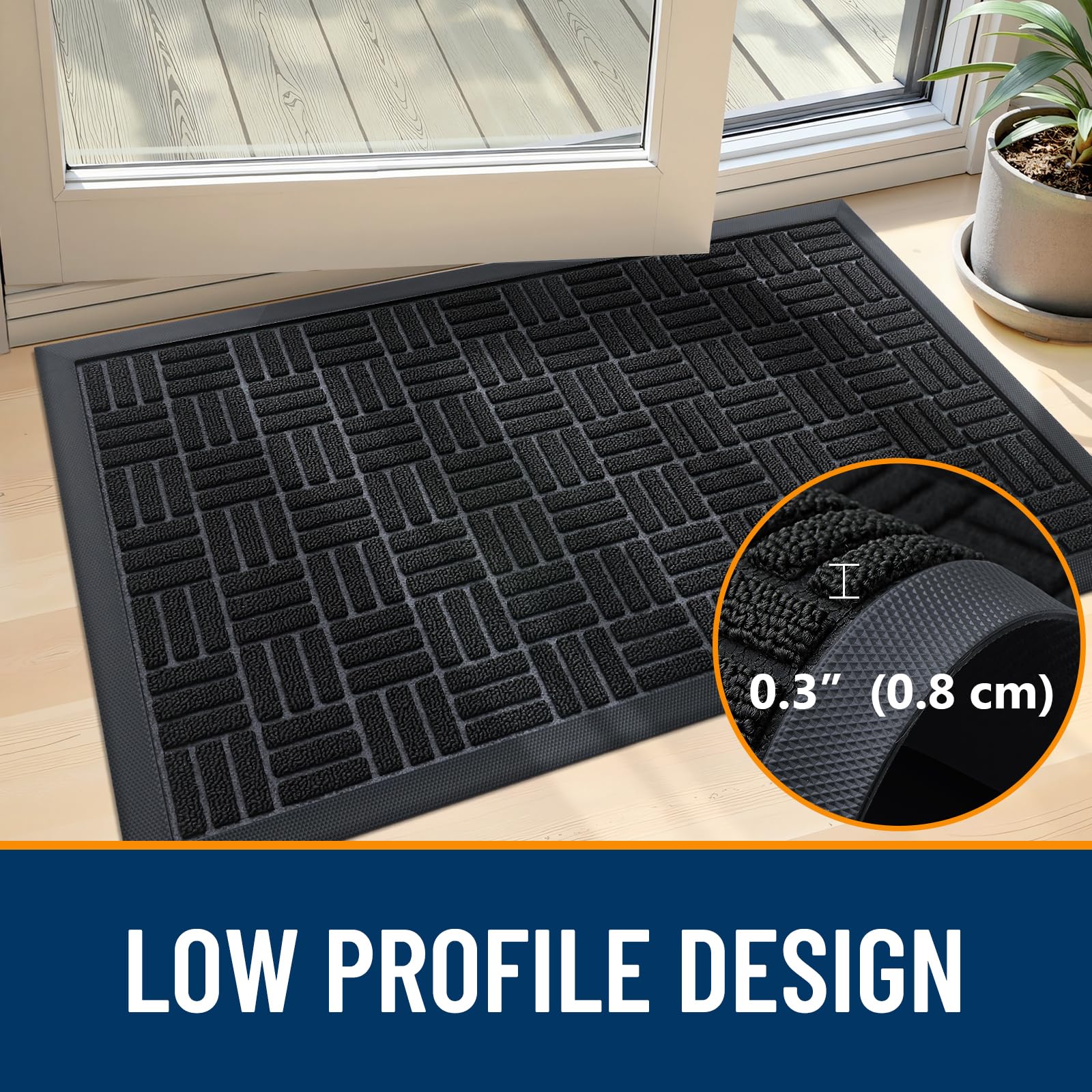 OLANLY front doormat positioned at an entrance