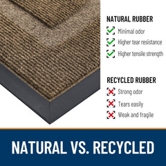 OLANLY Half Circle Door Mat brown side view