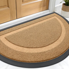 OLANLY Half Circle Door Mat front view in Butter Yellow