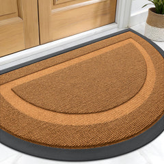 OLANLY Half Circle Door Mat front view in Tangerine Orange