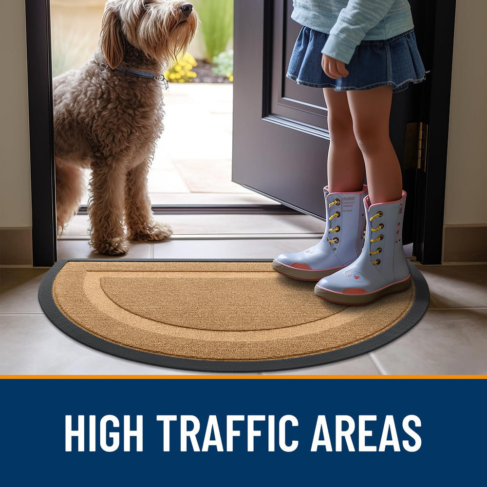 OLANLY Half Circle Door Mat in a stylish entryway