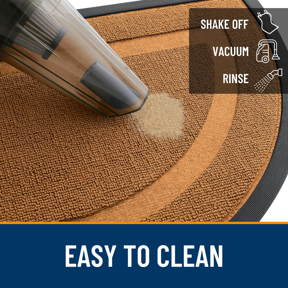 OLANLY Half Circle Door Mat natural rubber backing