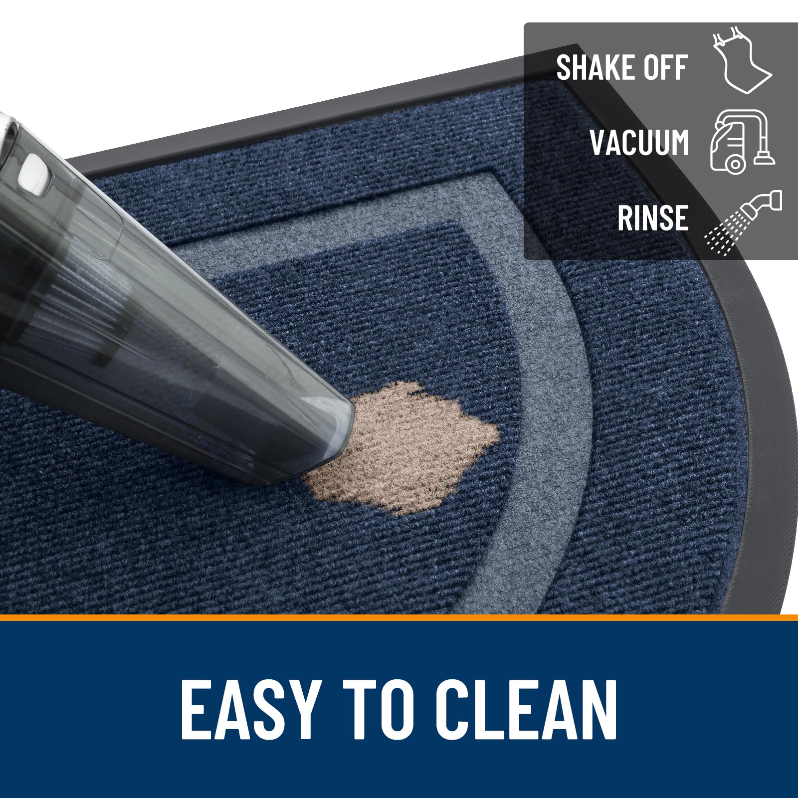 OLANLY Half Circle Door Mat rolled up for easy storage