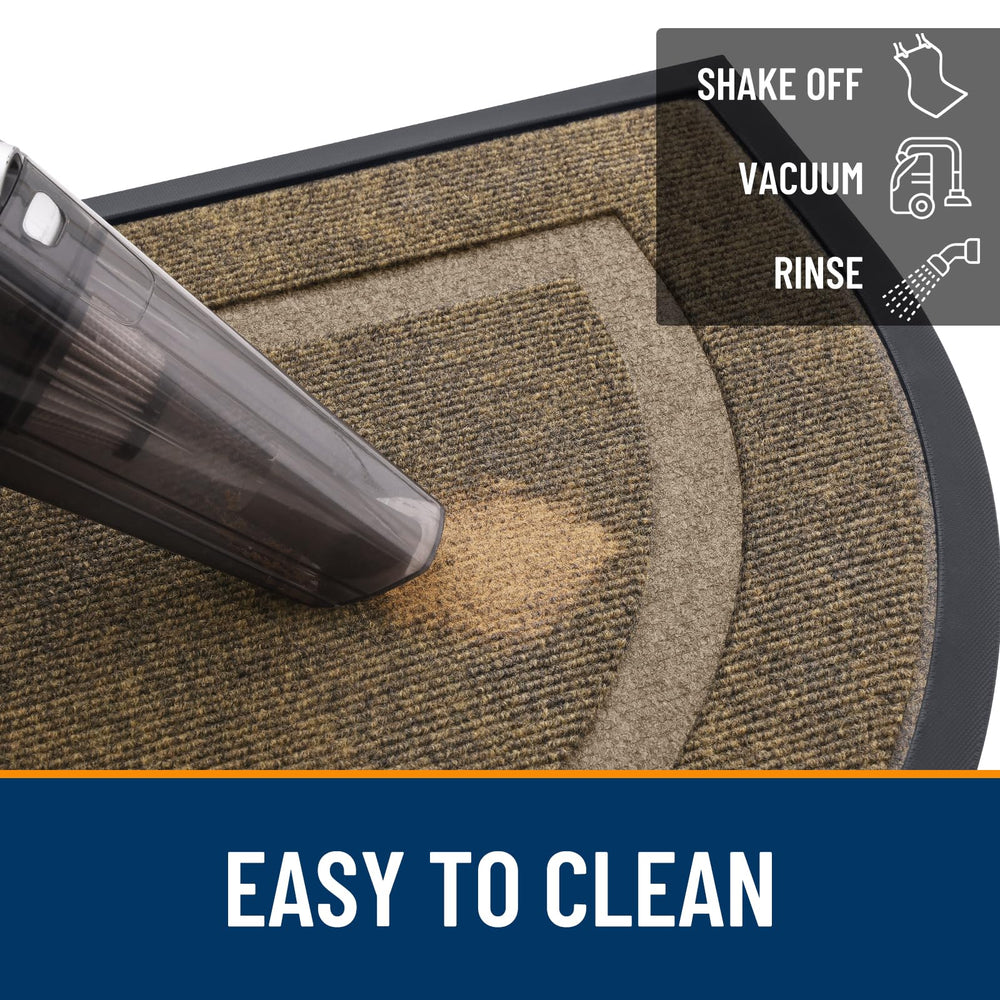 OLANLY Half Circle Door Mat rolled up for storage