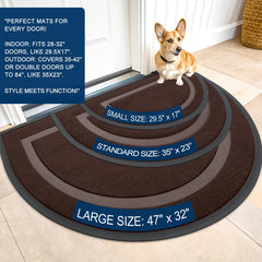 OLANLY Half Circle Door Mat showing deep grooves for dirt capture