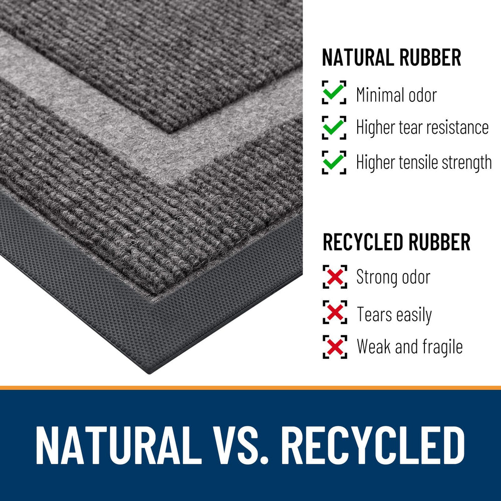 OLANLY Half Circle Doormat featuring deep grooves for dirt capture