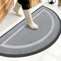 OLANLY Half Circle Doormat front view in Ash Gray