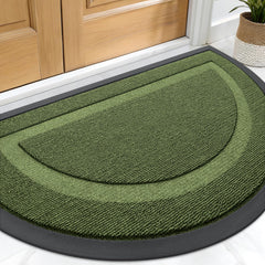 OLANLY Half Circle Doormat front view in Classic Green