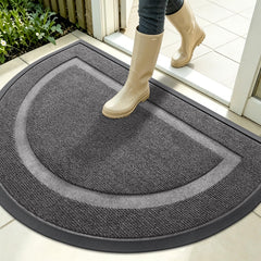 OLANLY Half Circle Doormat front view in dark grey