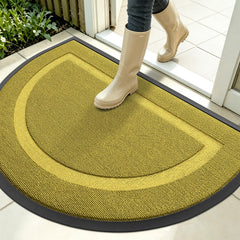 OLANLY Half Circle Doormat front view in lime green