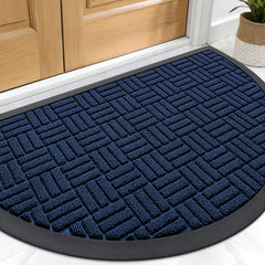 OLANLY Half-Circle Doormat front view in Navy Blue