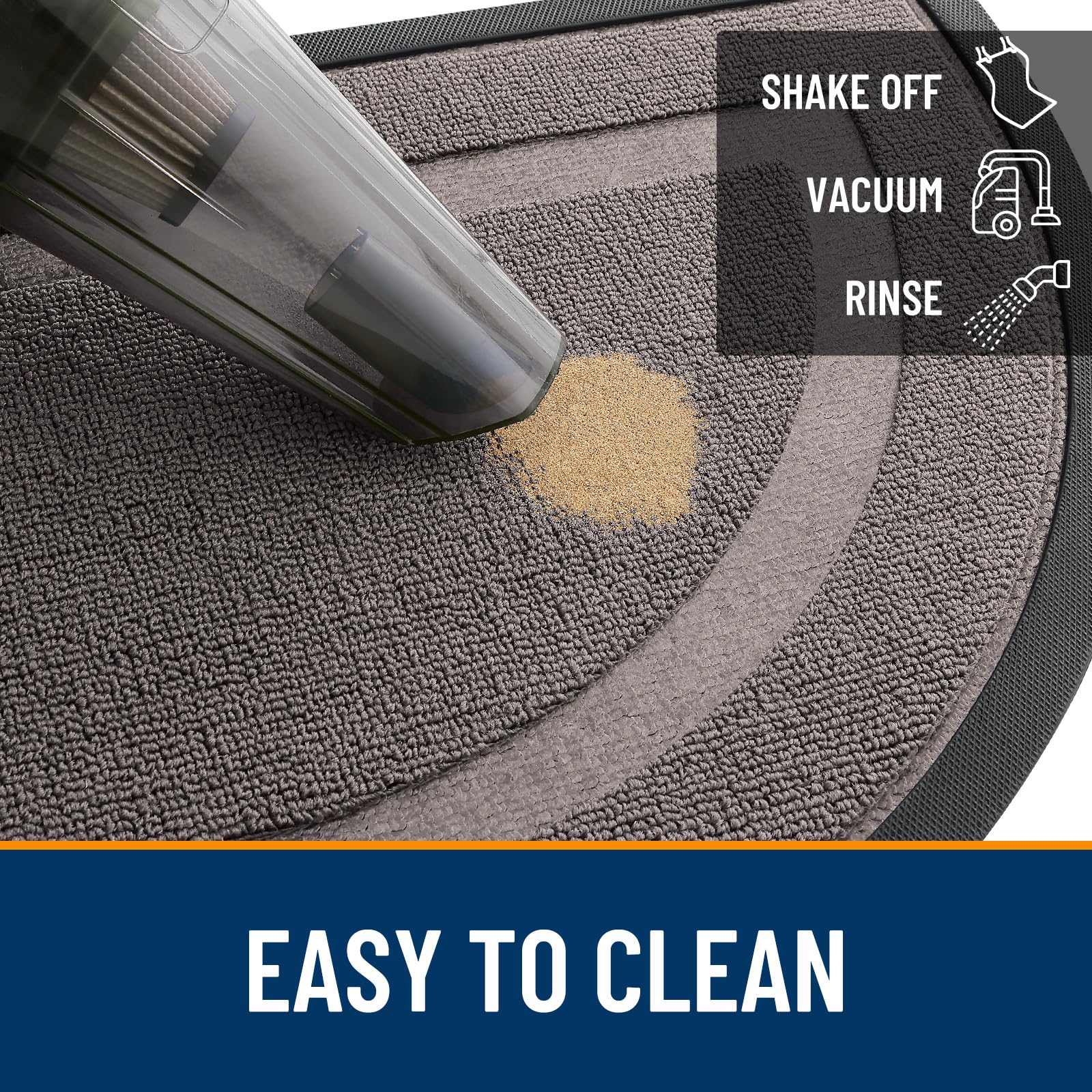 OLANLY Half Circle Doormat showing deep grooves