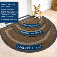 OLANLY Half Circle Doormat side view showing thickness
