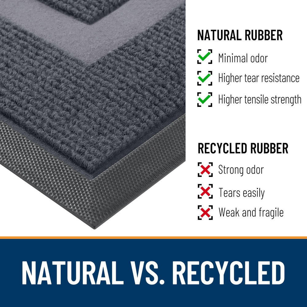 OLANLY Half Circle Doormat with deep grooves for dirt trapping